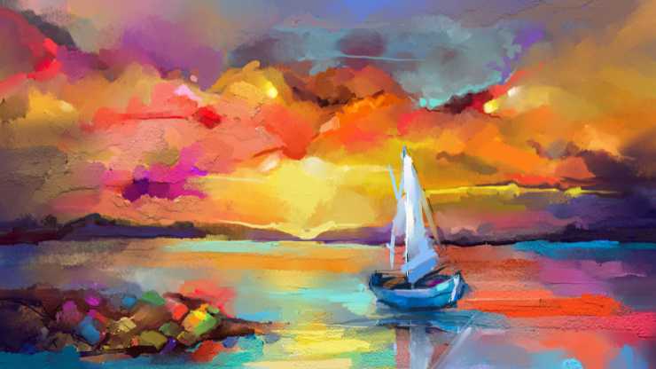 colorful picture of a seascape