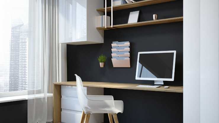 home office desk shelves