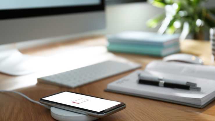 charging pad on desk